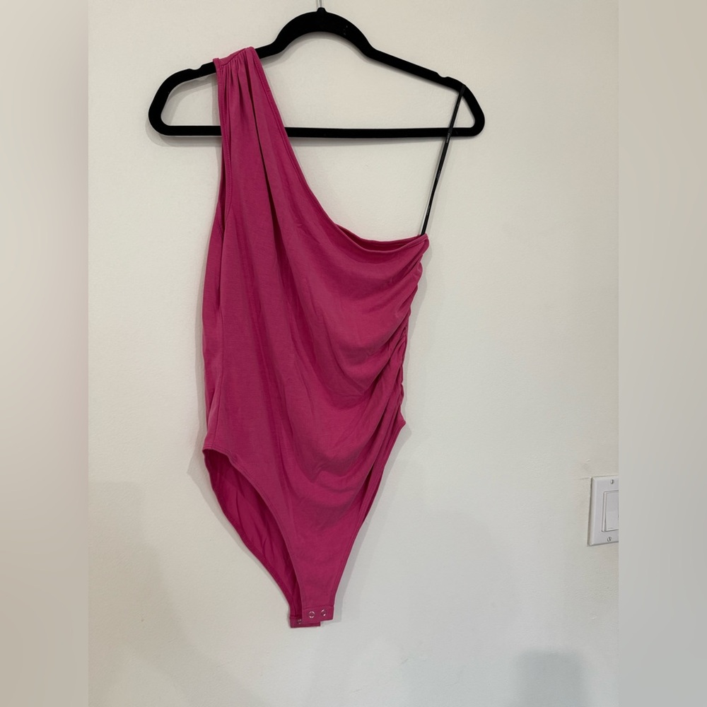 Forever 21 Vibrant Pink one shoulder bodysuit